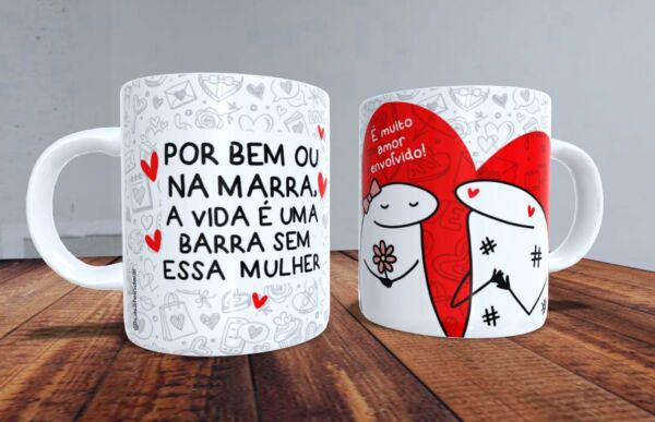 XÍCARA DE PORCELANA 325 ML DIA DOS NAMORADOS FLORK REF0079 - CASA FÉ