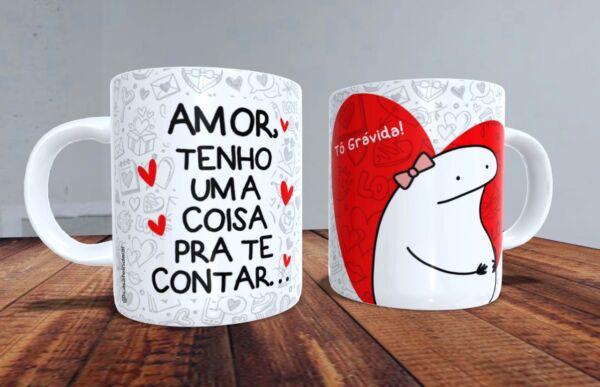 XÍCARA DE PORCELANA 325 ML DIA DOS NAMORADOS FLORK REF0081 - CASA FÉ