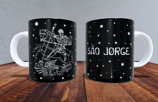 XÍCARA DE PORCELANA 325ML SÃO JORGE REF0085 - CASA FÉ