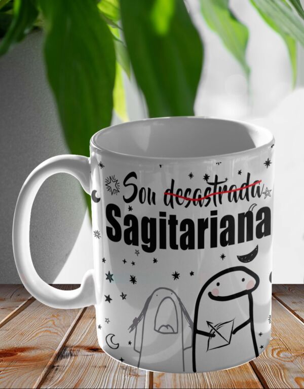 XÍCARA DE PORCELANA 325ML FLORK SIGNO SAGITÁRIO REF0152 - CASA FÉ - Image 2