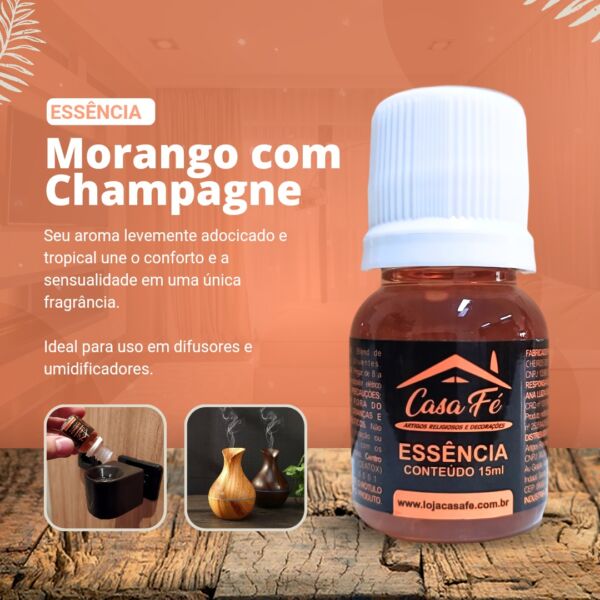 ESSÊNCIA MORANGO COM CHAMPAGNE 15 ML - CASA FÉ