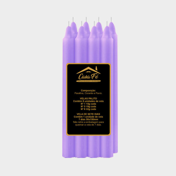 VELA PALITO N8 LILAS 256G - CASA FÉ