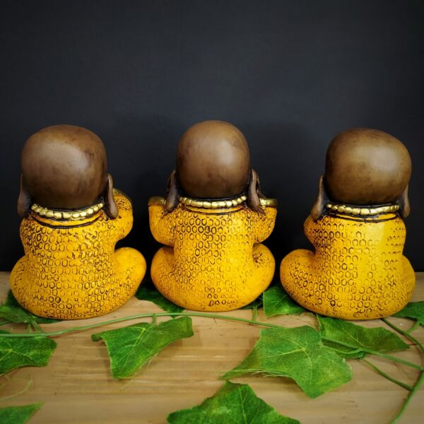 TRIO DE BUDA SEM PÉ AMARELO 15CM - Image 2