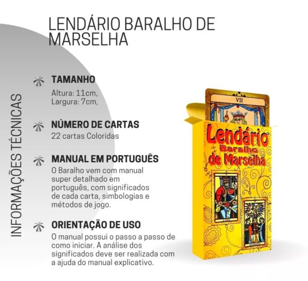 TAROT O LENDÁRIO BARALHO DE MARSELHA 22 CARTAS COM LIVRETO EXPLICATIVO - Image 5