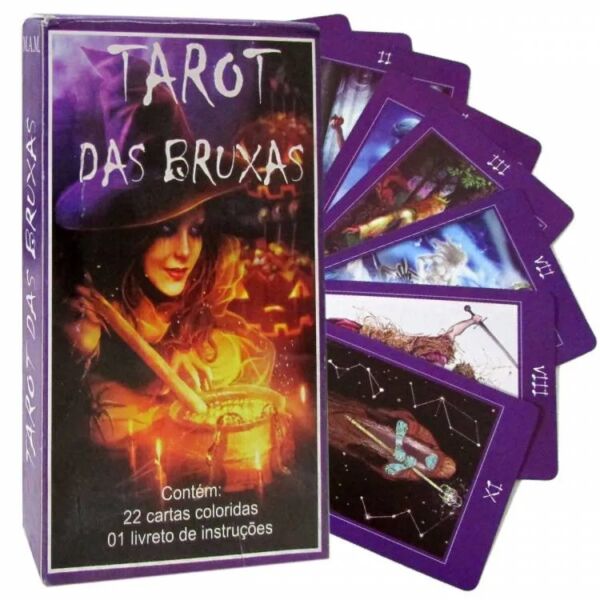 TAROT DAS BRUXAS 22 CARTAS COLORIDAS COM 1 LIVRETO EXPLICATIVO