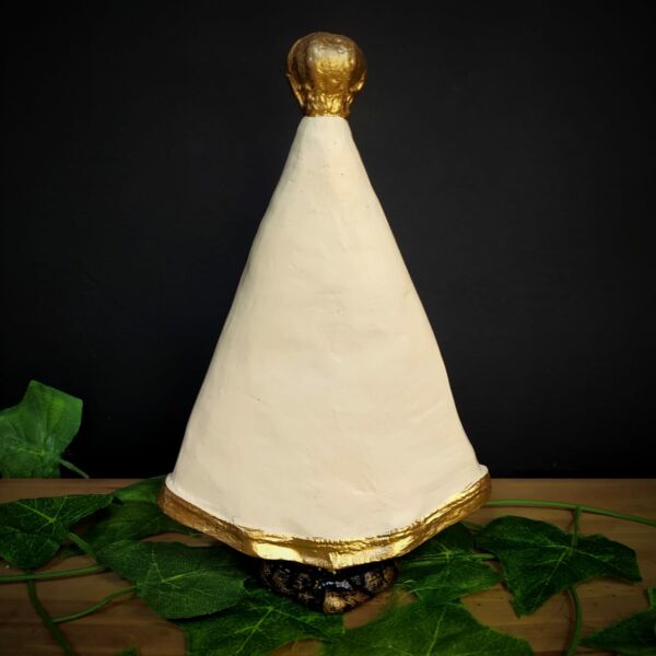 IMAGEM EM GESSO NOSSA SENHORA APARECIDA COM MANTO BRANCO 21CM - Image 2