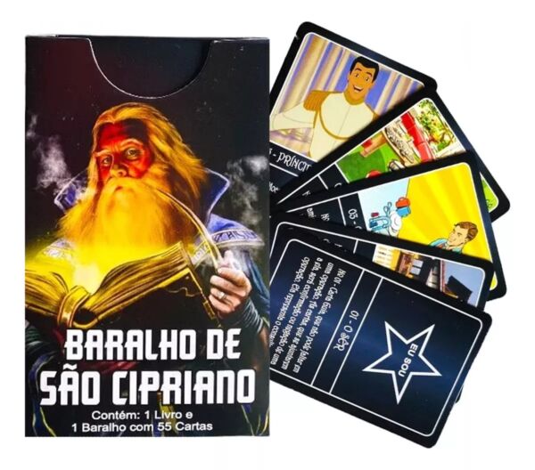 BARALHO DE SÃO CIPRIANO COM 55 CARTAS EXPLICATIVAS