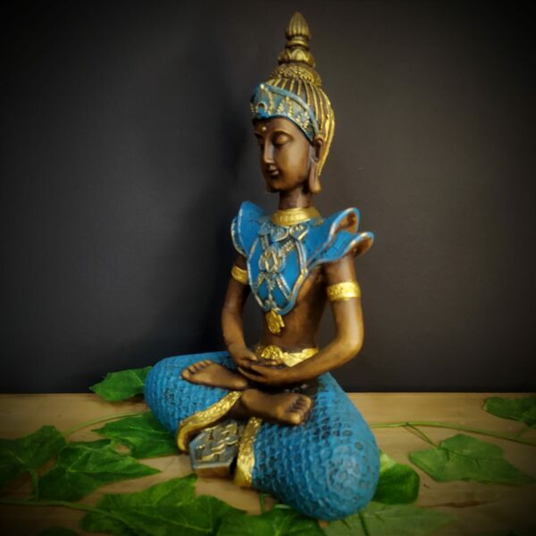 BUDA HINDU ENVELHECIDO COM AZUL 29CM - Image 2