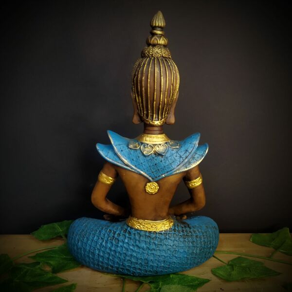 BUDA HINDU ENVELHECIDO COM AZUL 29CM - Image 3