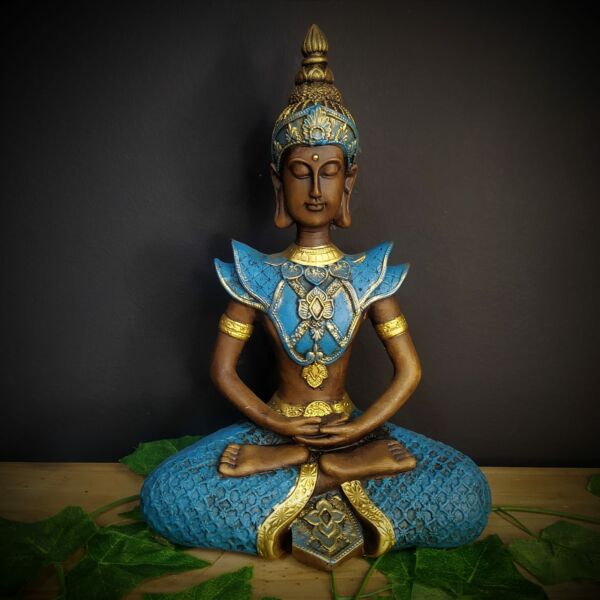 BUDA HINDU ENVELHECIDO COM AZUL 29CM