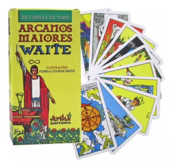 TAROT DE WAITE 22 CARTAS ARCANOS MAIORES E MANUAL EXPLICATIVO